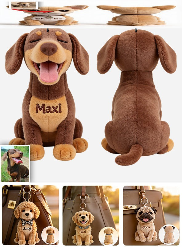 Personalisierter Flauschiger Lockiger Pudel Plüsch Schlüsselanhänger - Individuelles Geschenk für Hundeliebhaber