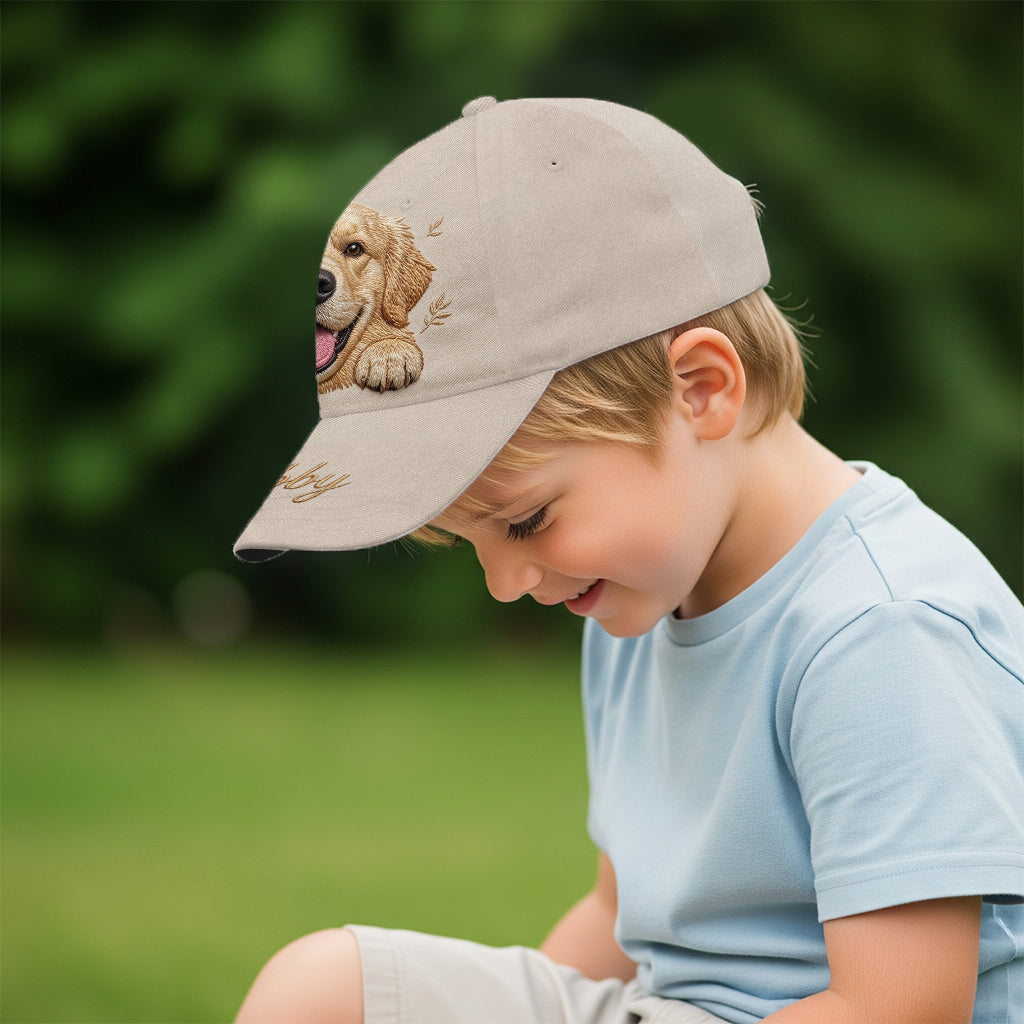 Personalized Peeking Fluffy Pomeranian Classic Cap Custom Embroidered Dog Owner Gift Outdoor Hat