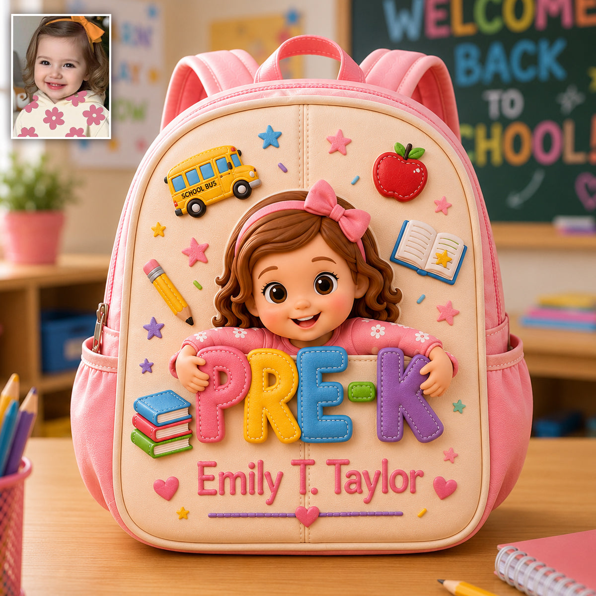 Personalized 3D Curly Haired Little Latina Boy Backpack, Cute Pre-K Back To School Gift For Preschool Kids