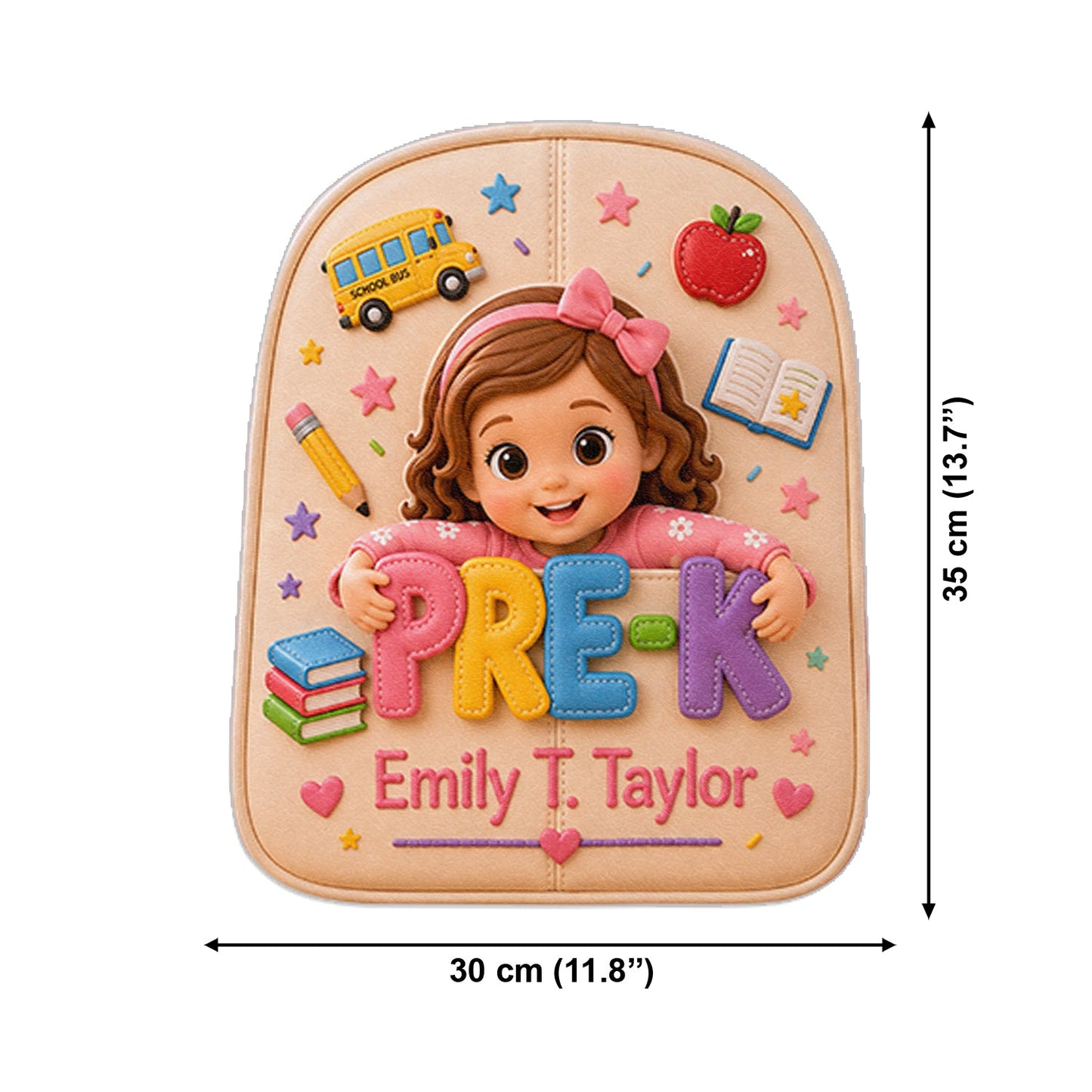 Cute 3D Curly Haired Little Black Girl Personalized Pre-K Backpack, Perfect Back To School Gift For Kids