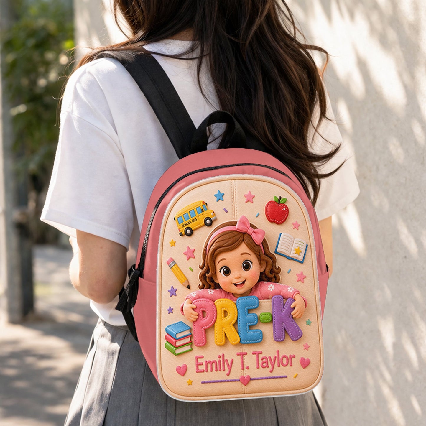 Cute 3D Curly Haired Little Black Girl Personalized Pre-K Backpack, Perfect Back To School Gift For Kids