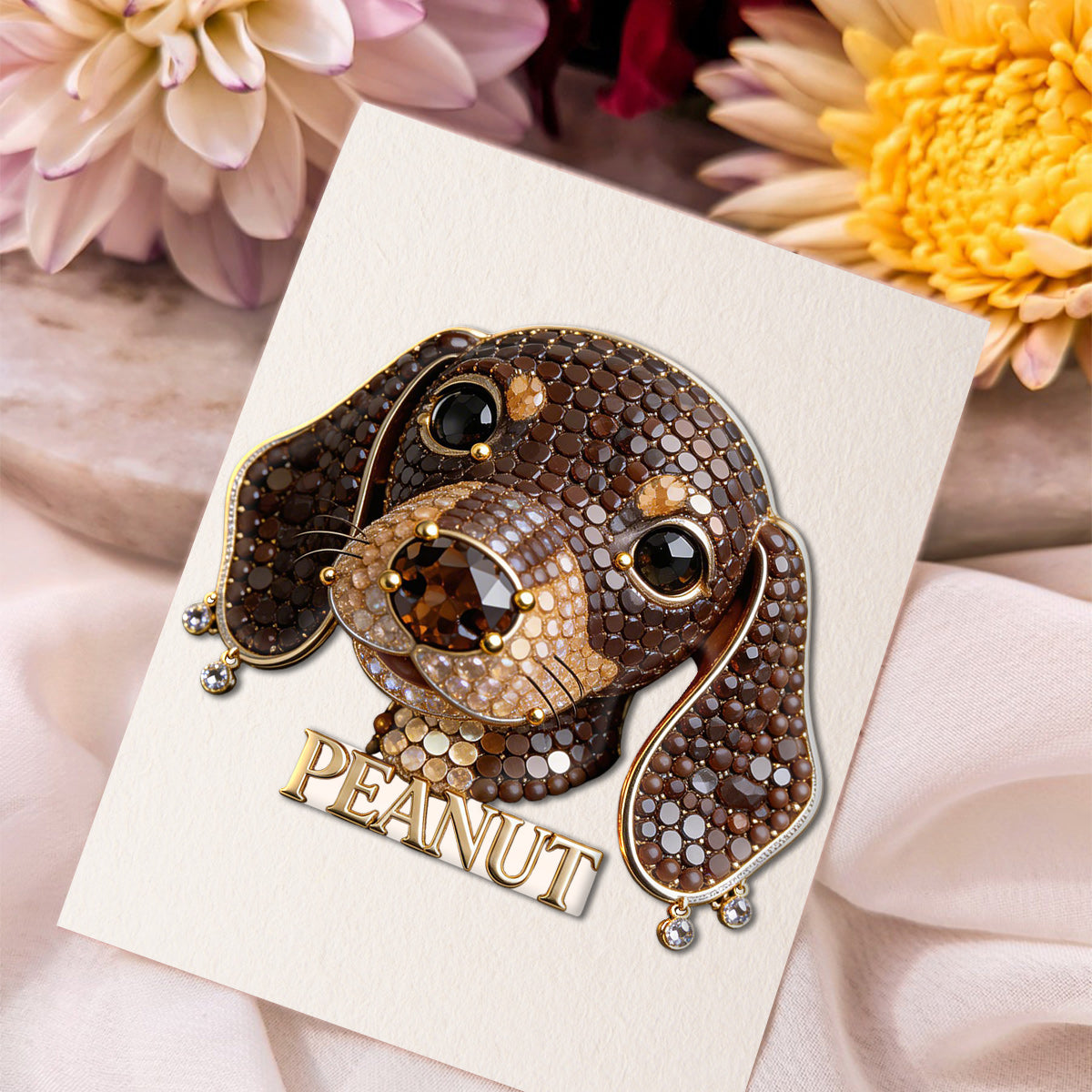 Personalized Sparkling English Bulldog Pin, Unique Custom Gift for Bulldog Owners and Pet Lovers