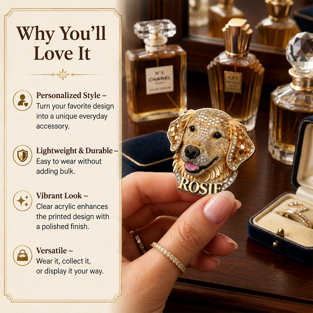 Personalized Jeweled Giant Great Dane Dog Pin, Unique Custom Gift for Pet Lovers, Jacket Backpack Decor Accessory