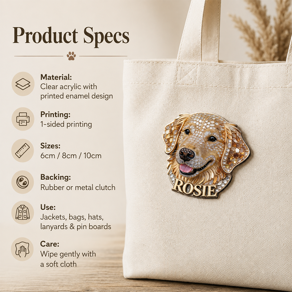 Personalized Rhinestone Short Legged Dachshund Pin, Unique Custom Gift for Dachshund Lovers Jacket Backpack Accessory