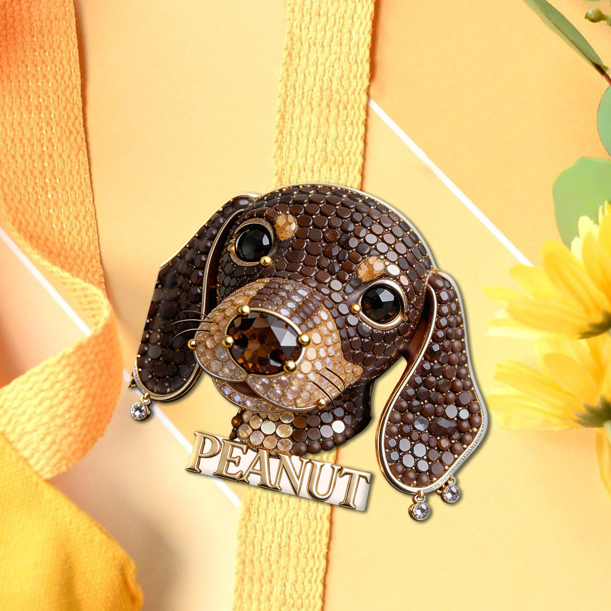 Personalized Tiny Jeweled Chihuahua Acrylic Enamel Pin, Unique Custom Gift for Chihuahua Pet Lovers
