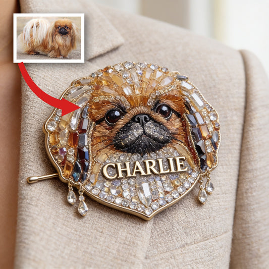 Personalisierte Shih Tzu Acryl Emaille Brosche, Einzigartiges Geschenk für Shih Tzu Besitzer und Tierliebhaber