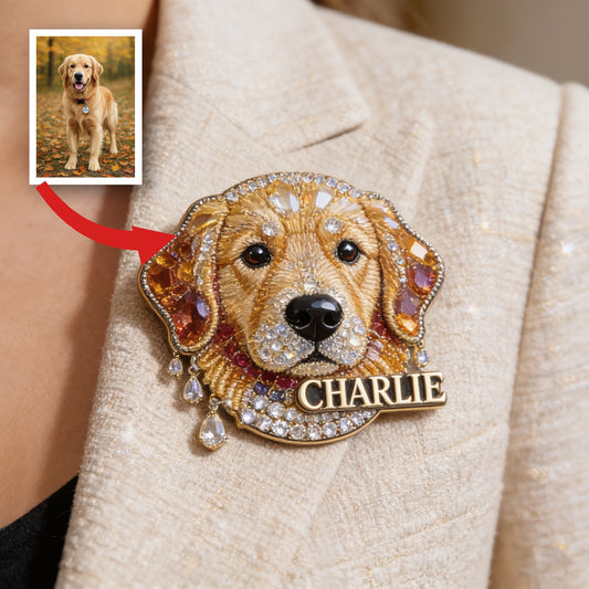 Personalisierte Golden Retriever Hundepin, Einzigartiges Geschenk für Tierliebhaber