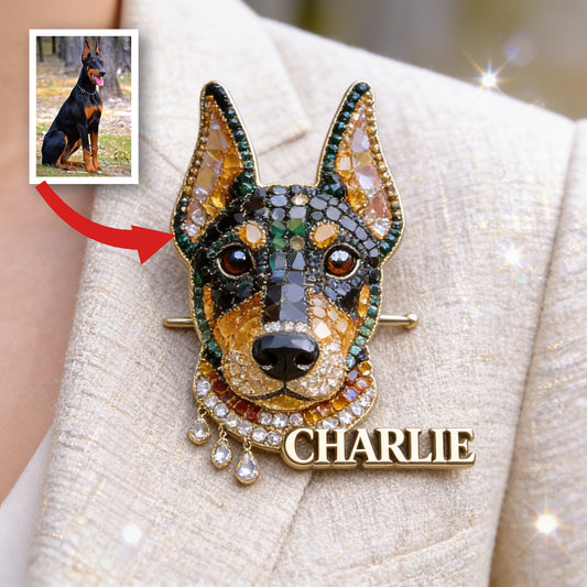 Personalisierte, funkelnde Rottweiler Hundnadel, einzigartiges Geschenk für Rottweiler-Besitzer