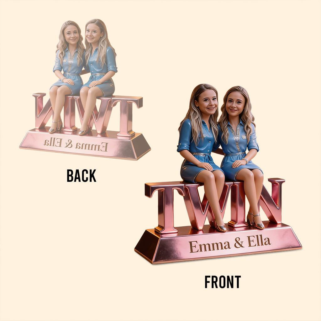 Sibling Forever Personalized Custom Shaped Acrylic Plaque, Cute Young Kids Family Keepsake Gift for Desk Home Decor