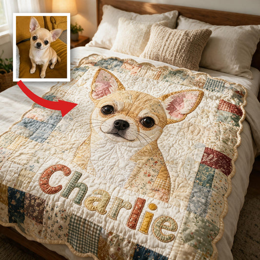 Couverture en Fleece Personnalisée en Forme de Chihuahua Fauve à Poils Courts | Cadeau Confortable pour Amateurs de Chiens