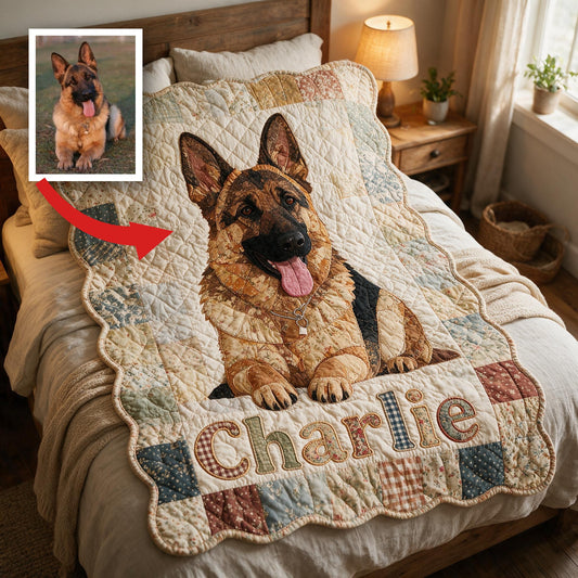 Couverture en polaire personnalisée en forme de Berger Allemand, cadeau cosy pour les amoureux des chiens