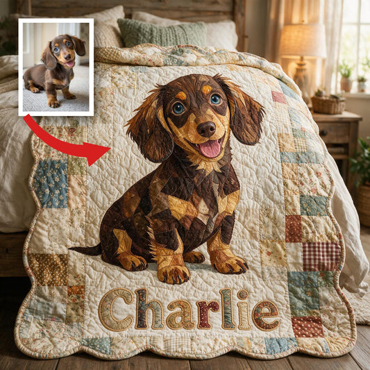 Couverture en polaire patchwork personnalisée pour teckels, cadeau confortable pour les propriétaires de teckels et les amoureux des chiens