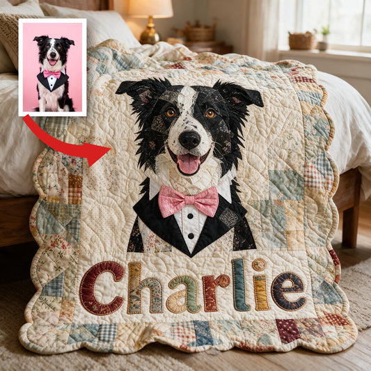 Couverture en Fleece Border Collie Personnalisée, Cadeau Douillet pour Amateurs de Border Collie