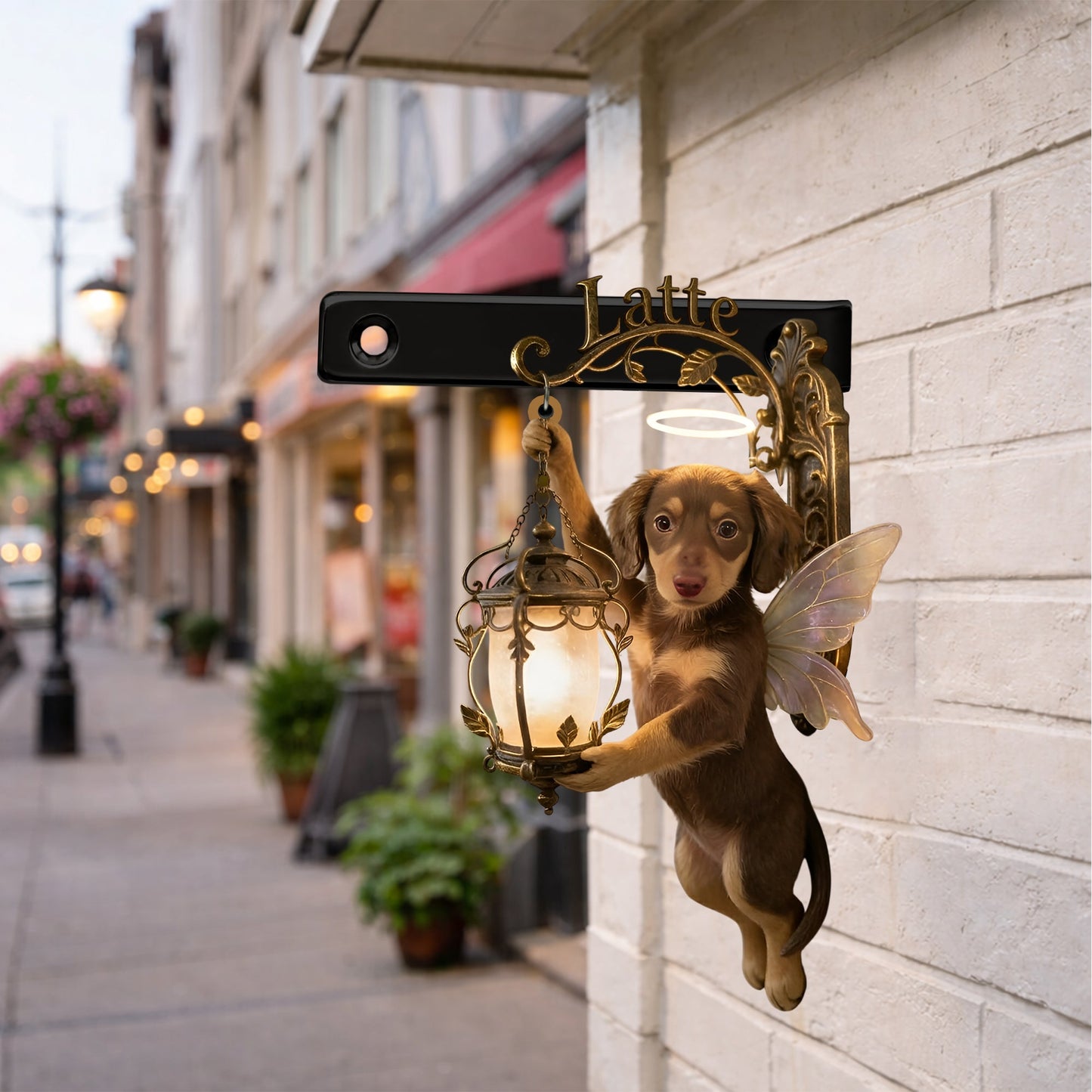 Personalized Angel Poodle Wooden Wall Mount Sign, Cute Curly Fairy Poodle Home Decor Gift for Dog Lovers