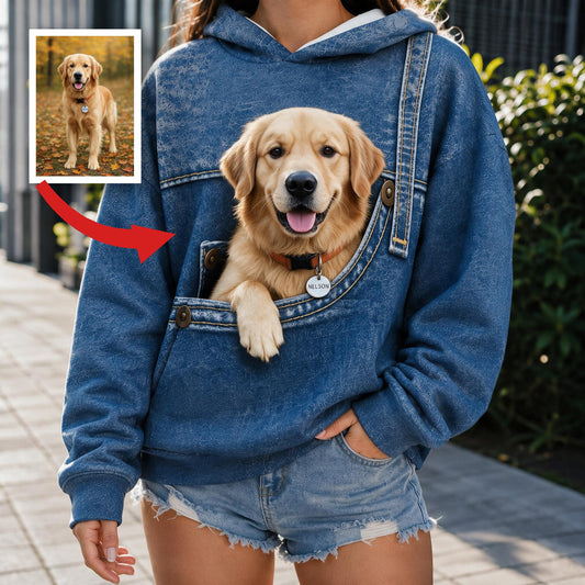 Hoodie Personnalisé avec Impression de Golden Retriever, Cadeau Unique pour Propriétaire de Chien
