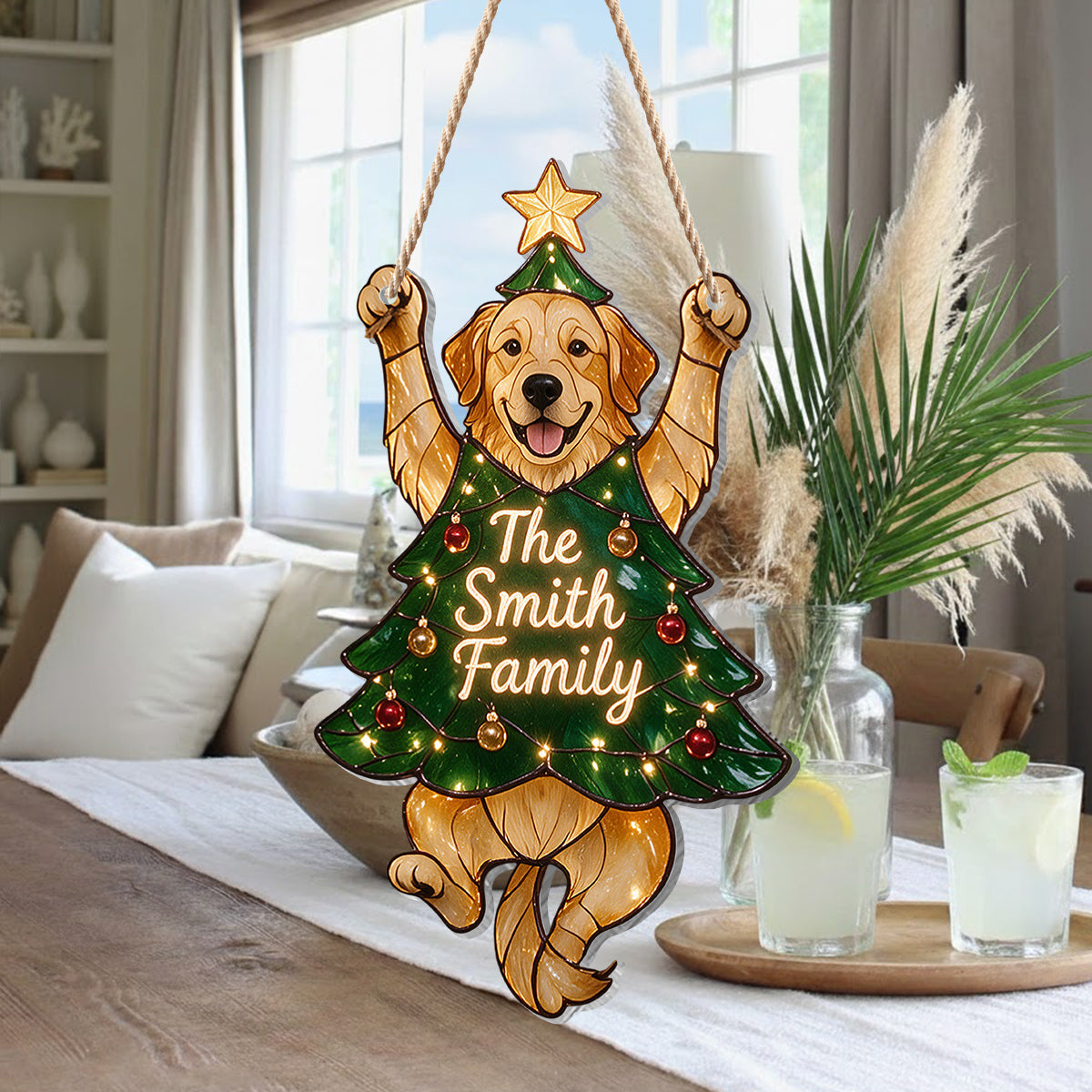 Personalized Blue French Bulldog Christmas Tree LED Acrylic Sign | Custom Dog Lover Holiday Home Decor Gift