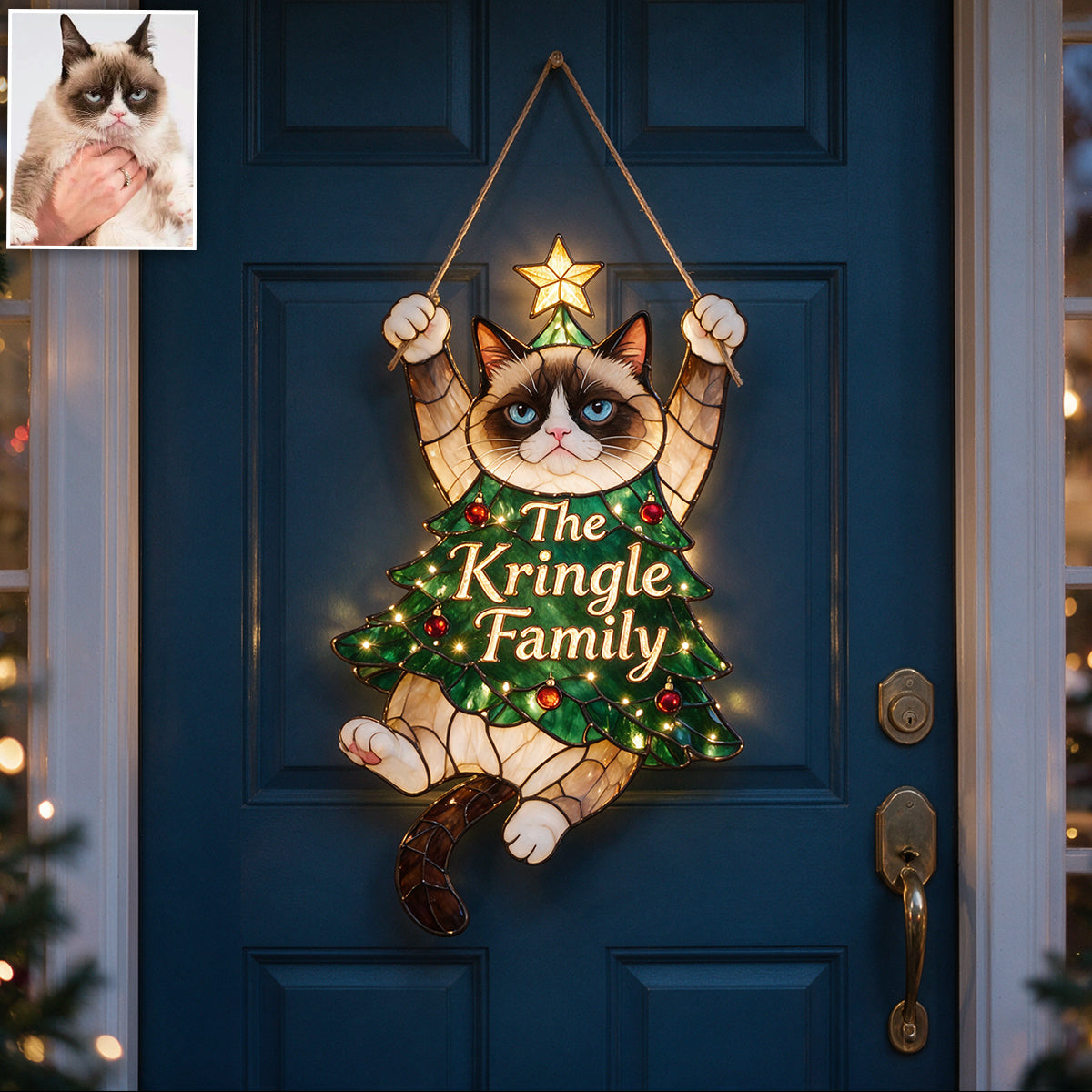 Personalisierte Verspielte Sibirische Husky Weihnachtsbaum LED Acrylschild - Festliches Geschenk für Hundeliebhaber