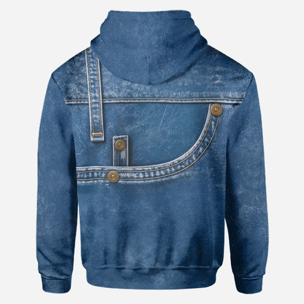 Cute Blue-Eyed Siberian Husky Pocket Design All Over Print Hoodie, Great Gift for Dog Pet Owners