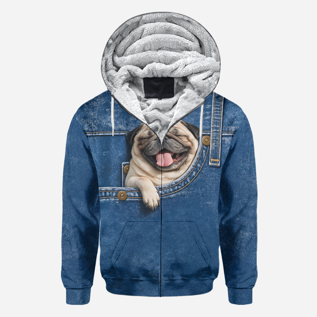 Personalized Tri-Color Australian Shepherd Faux Pocket Print Hoodie, Great Gift for Australian Shepherd Dog Owners