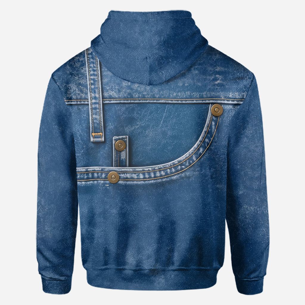 Personalized Smiling Golden Retriever Pocket Print Hoodie, Unique Gift for Dog Owner Pet Lover