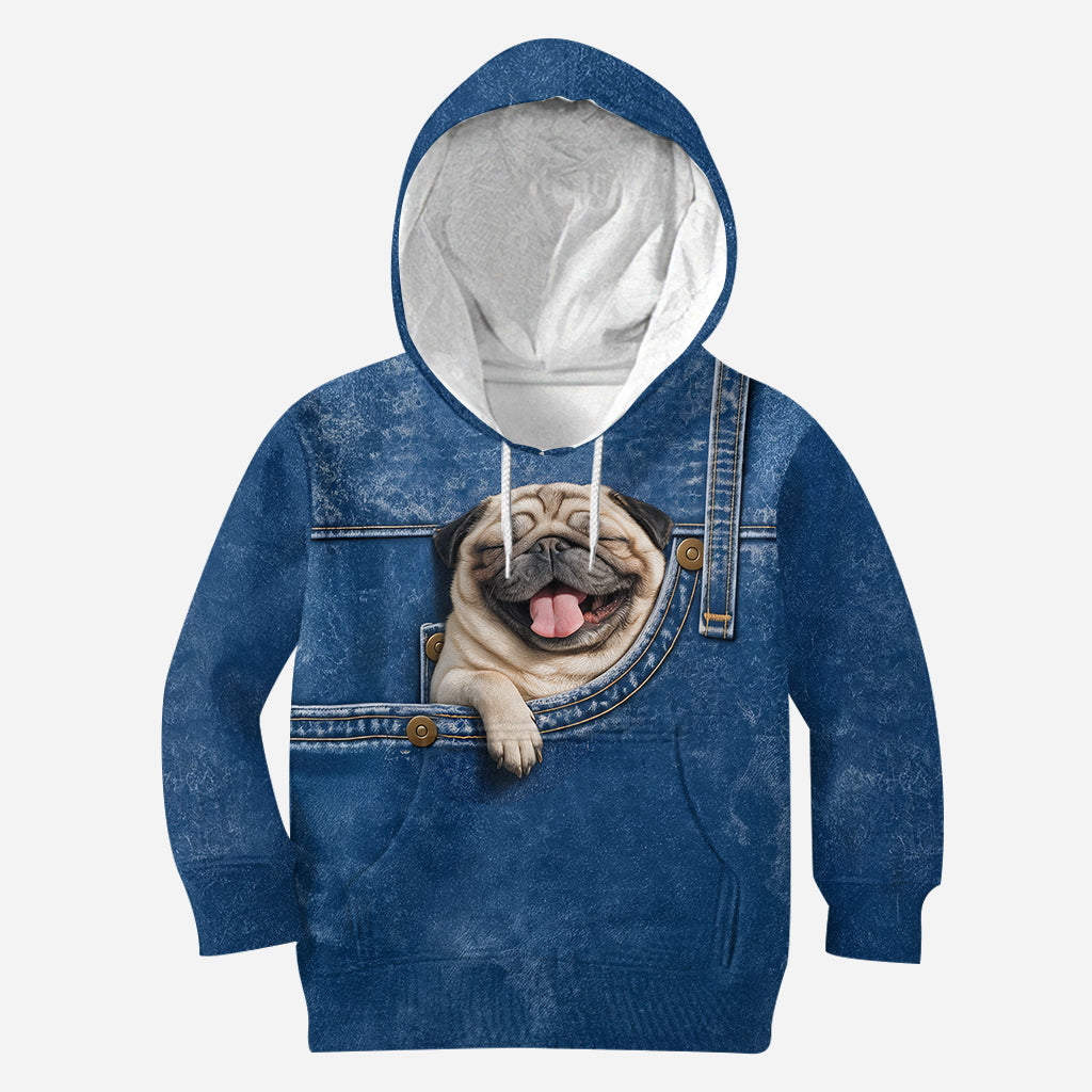 Cute Tiny Fawn Chihuahua Pocket Print All Over Hoodie, Unique Gift for Chihuahua Owner Pet Lovers