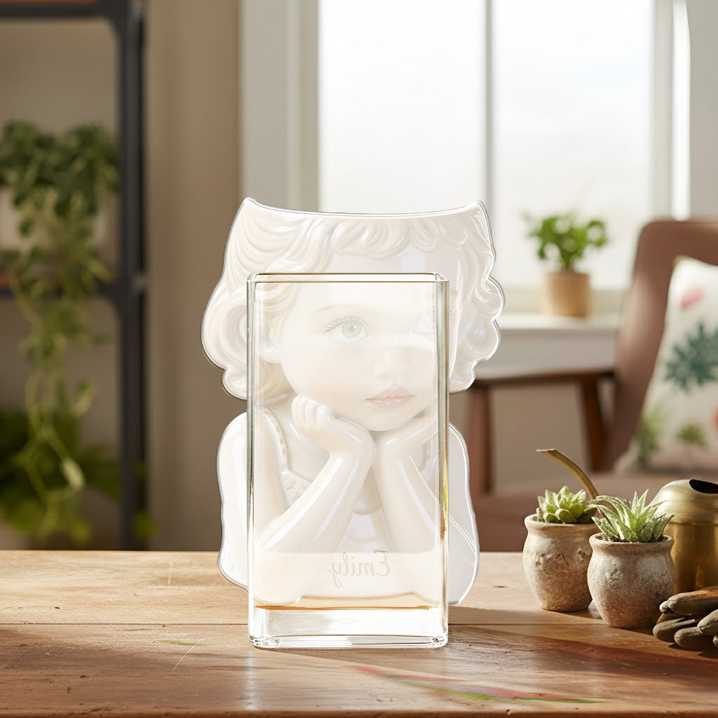 Custom Personalized Curly Haired Child Shaped Acrylic Planter Pot, Custom Name 2 Year Old Black Kid Flower Vase for Home Decor & Meaningful Gifting
