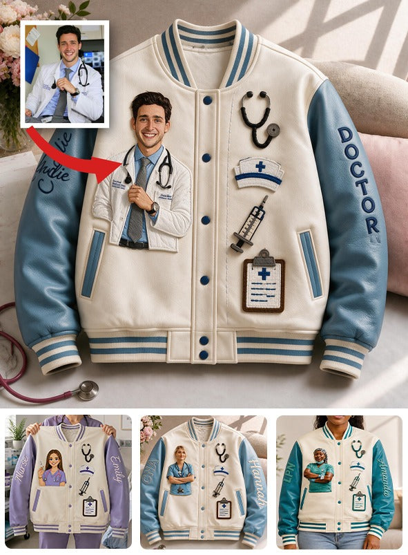 Personalized Doctor Varsity Jacket, Thoughtful Appreciation Gift For Medical Professionals, Residents and Physician Coworkers