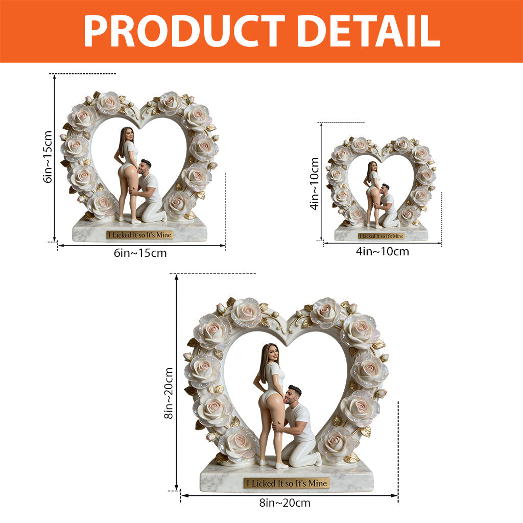 Funny Romantic Couple "I Licked It so It's Mine" Custom Heart Shaped Acrylic Plaque, Cute Relationship Anniversary Gift