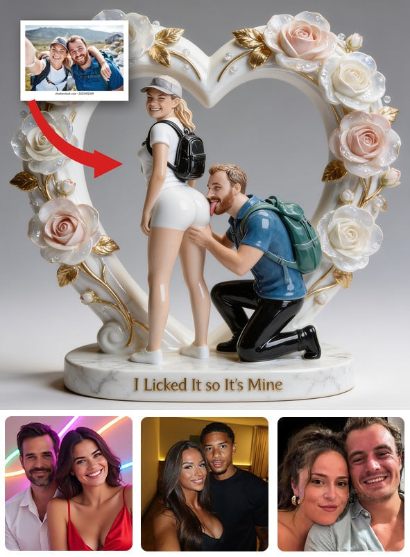I Licked It so It's Mine Funny Playful Hiking Couple Custom Shaped Acrylic Plaque, Naughty Romantic Couple Home Decor Gift