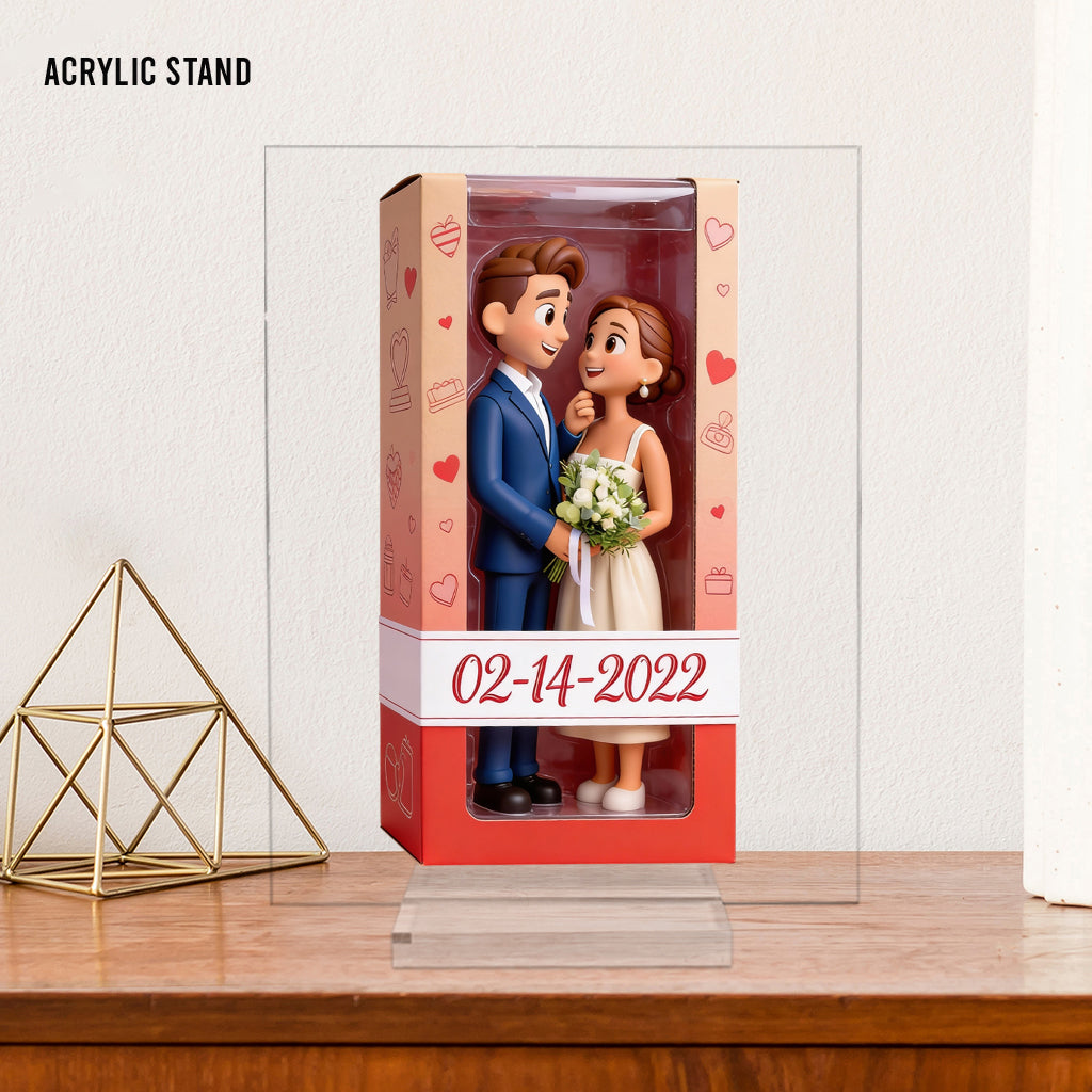 Personalized I Love You Older Couple Hugging Custom Shaped Acrylic Plaque, Romantic Anniversary Keepsake Home Decor Gift