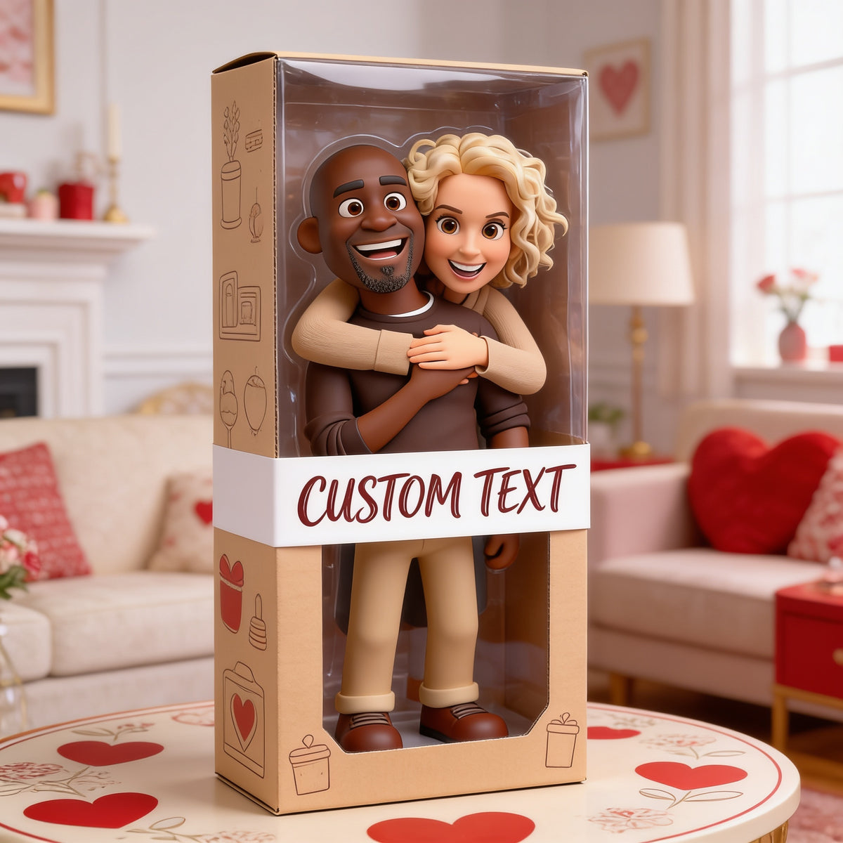 Personalized I Love You Older Couple Hugging Custom Shaped Acrylic Plaque, Romantic Anniversary Keepsake Home Decor Gift