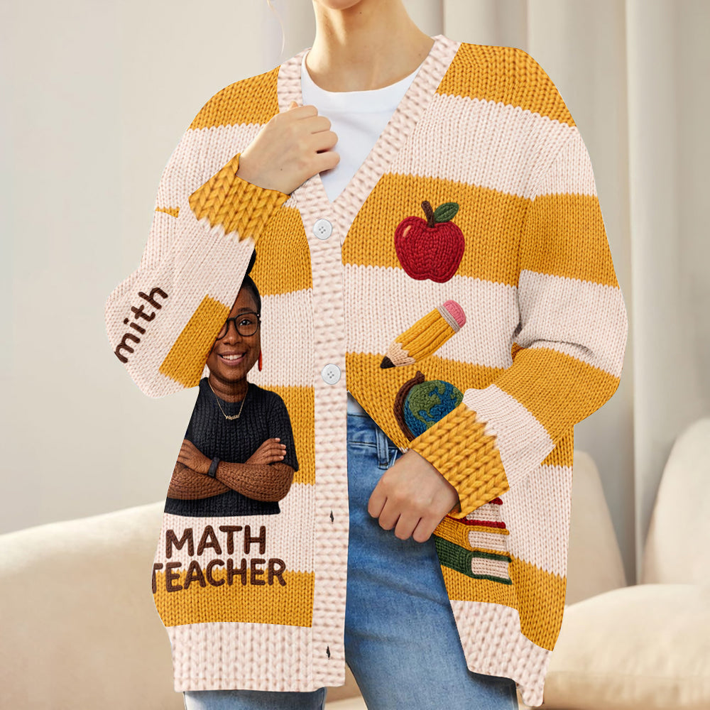 Personalized Female Kindergarten Teacher Cardigan Sweater Latina Teacher Gift