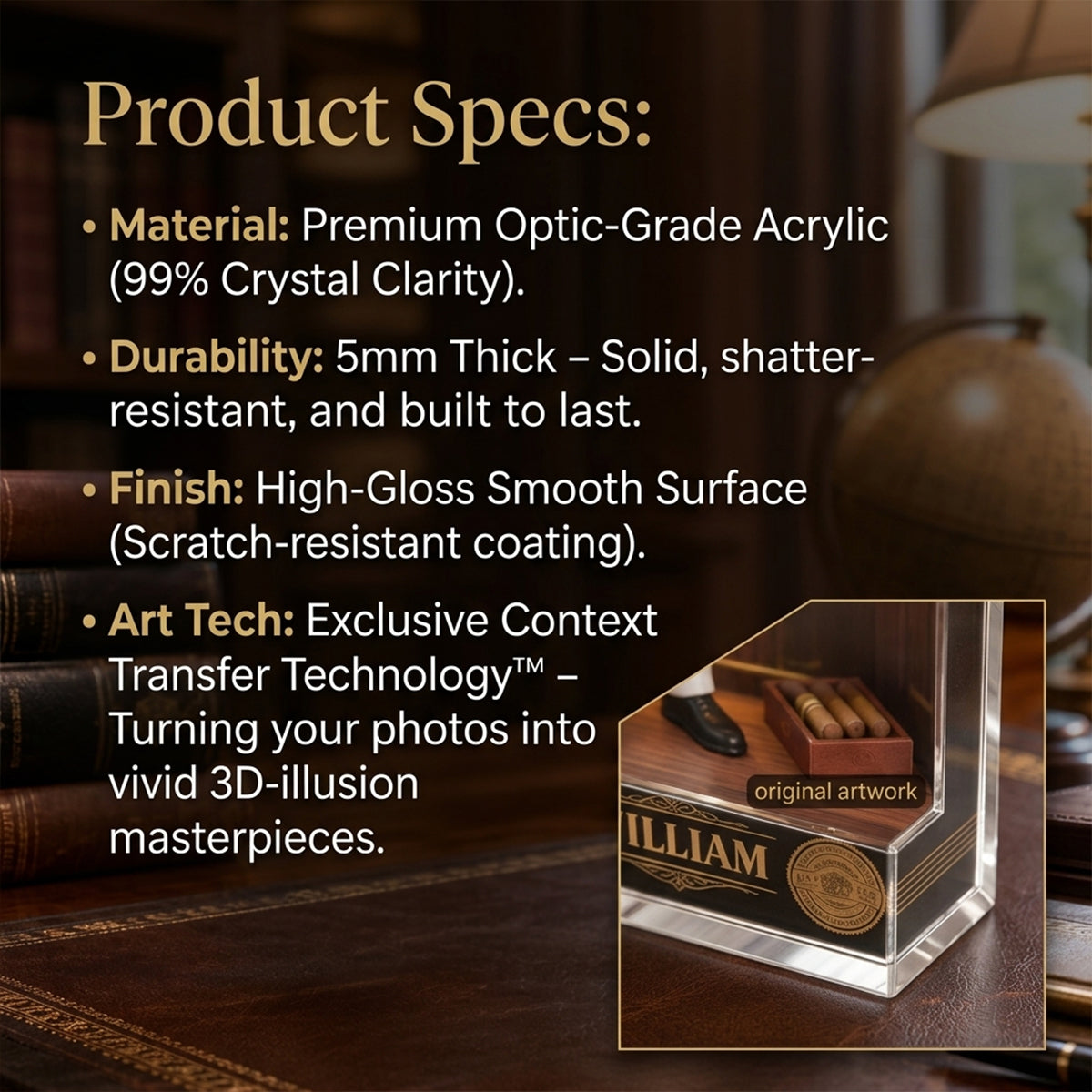 Personalized Elderly Latina Man Whiskey & Cigar Custom Shaped Acrylic Plaque, Bar Gift For Him
