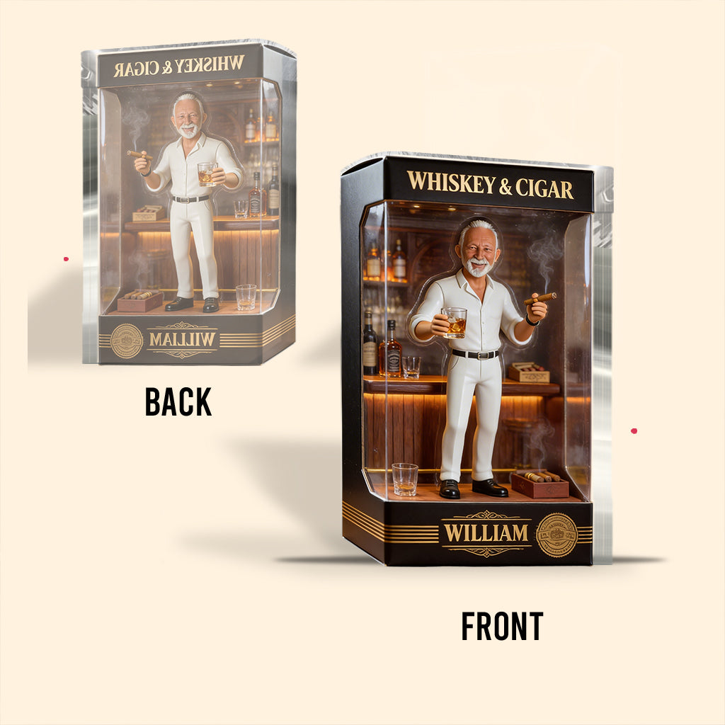 Personalisierte Whiskey- & Zigarrenfigur Acrylplakette Geschenk für Latina Männer