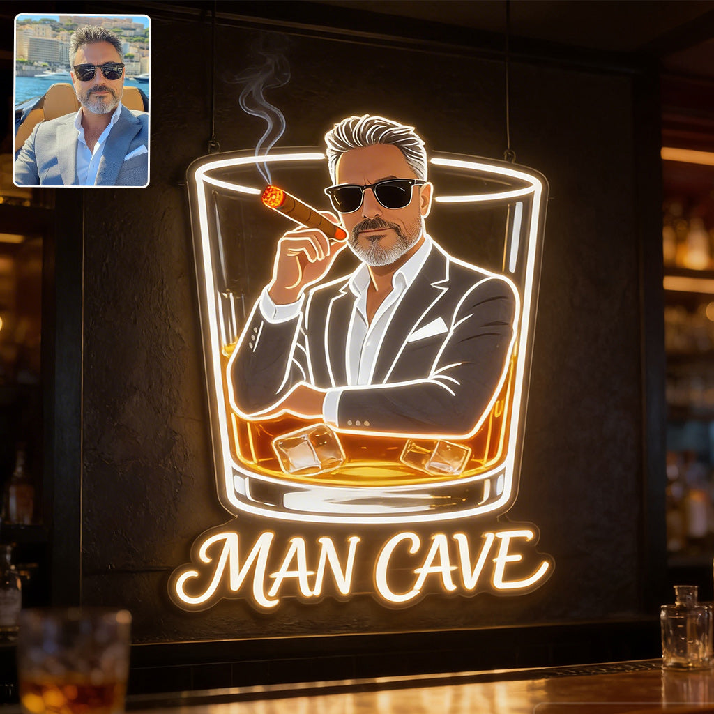 Personalisierte Whiskey Zigarren LED Acryl Bar Sign Home Decor für Erwachsene