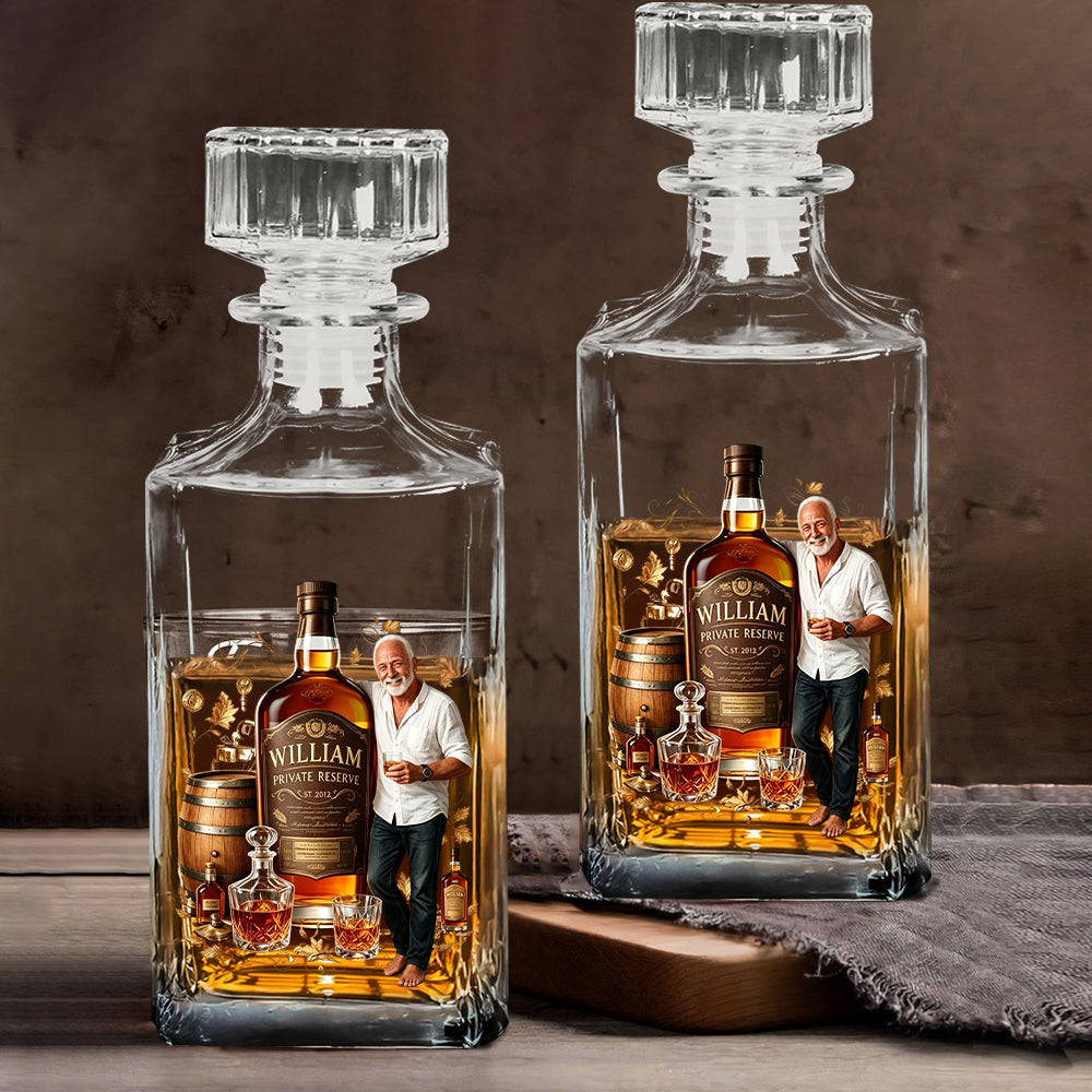 Personalized Older Black Gentleman Whiskey Glass Bourbon Lover Gift