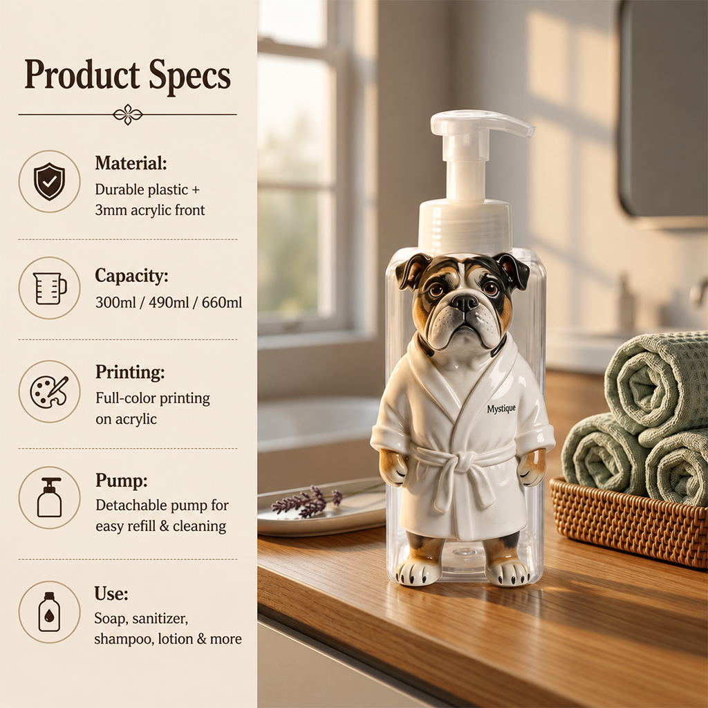 Personalized Rottweiler Spa Soap Dispenser Cute Bathroom Home Decor Gift