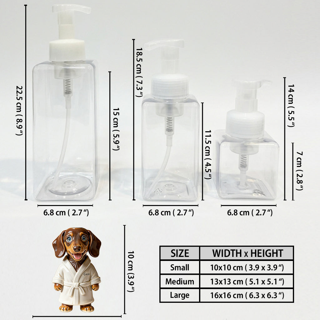 Personalized Wrinkled Pug Bathrobe Soap Dispenser Dog Lover Bathroom Gift