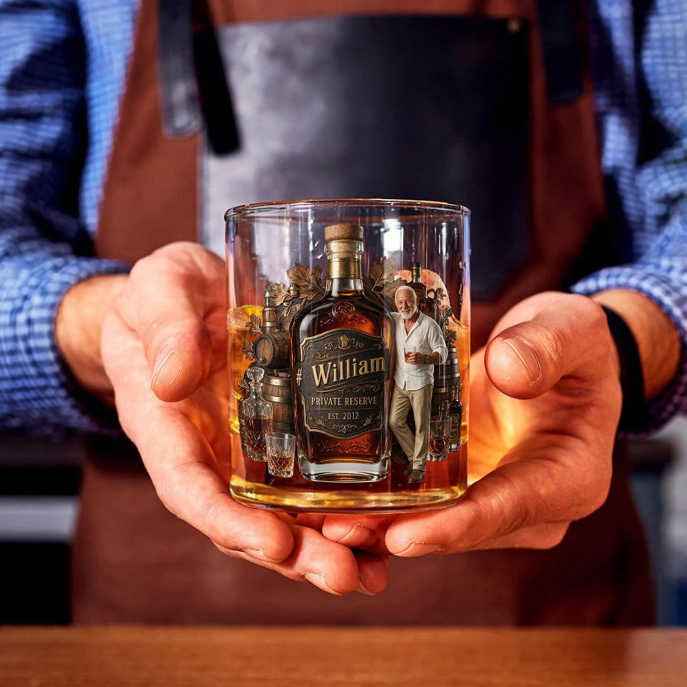 Personalized Latina Man Whiskey Glass, Bourbon Lover Gift For Him