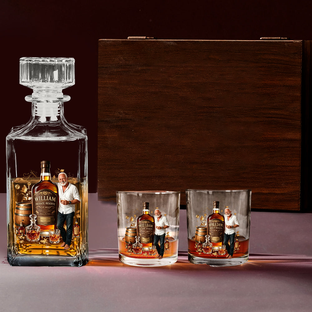 Personalized Casual Man Whiskey Glass Bourbon Lover Gift