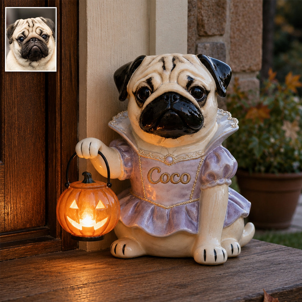 Personalized Fall Golden Retriever Solar Acrylic Light Outdoor Garden Decor