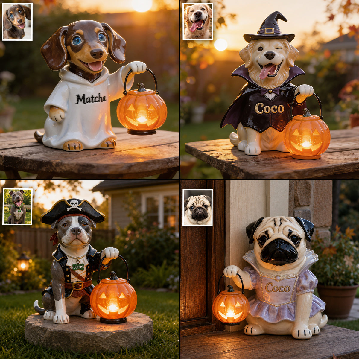 Personalized Fall Blue Eyed Siberian Husky Solar Acrylic Light