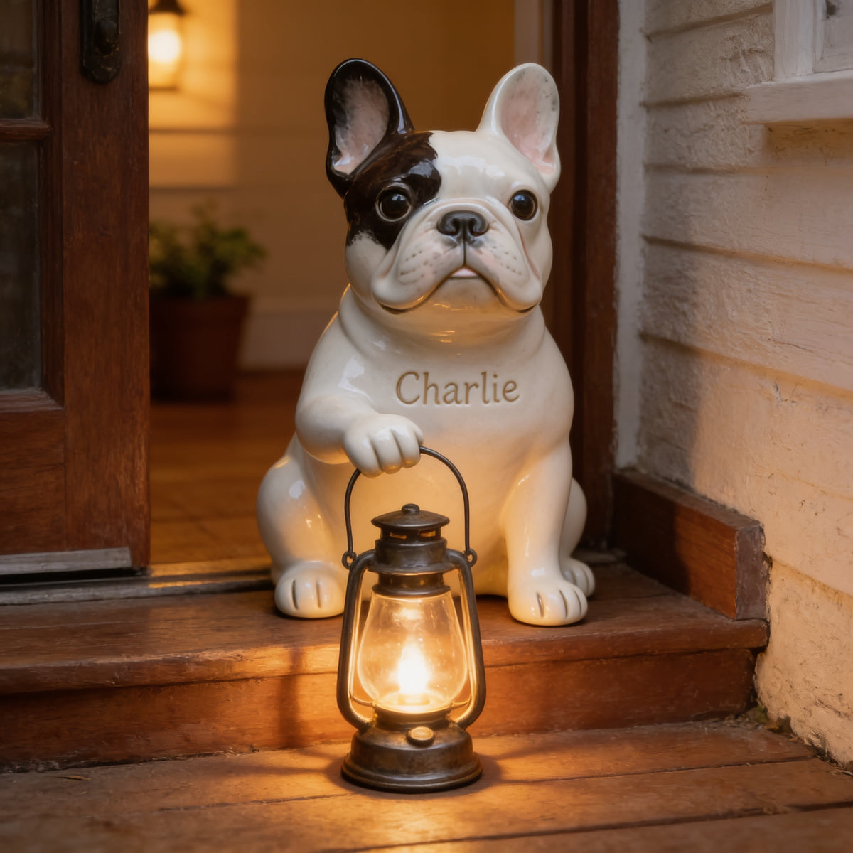 Personalized French Bulldog Solar Acrylic Light Dog Lover Garden Decor