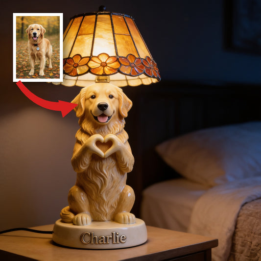 Lampe de Nuit LED Personnalisée Golden Retriever - Cadeau Décor Maison