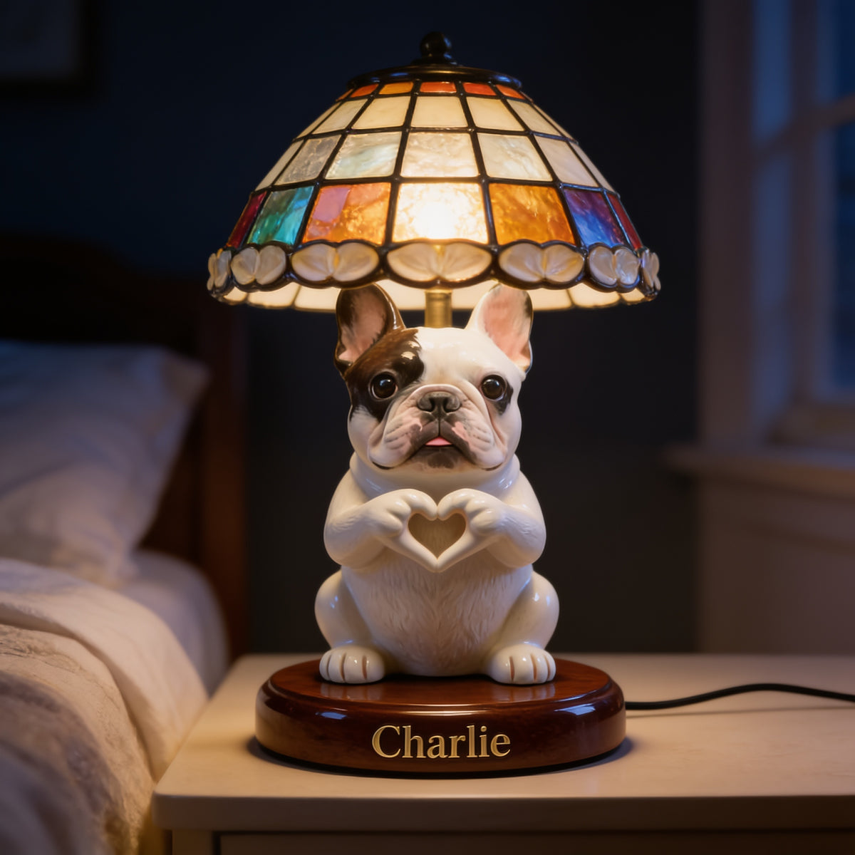 Personalized Cute French Bulldog LED Night Light Pet Lover Home Decor Gift