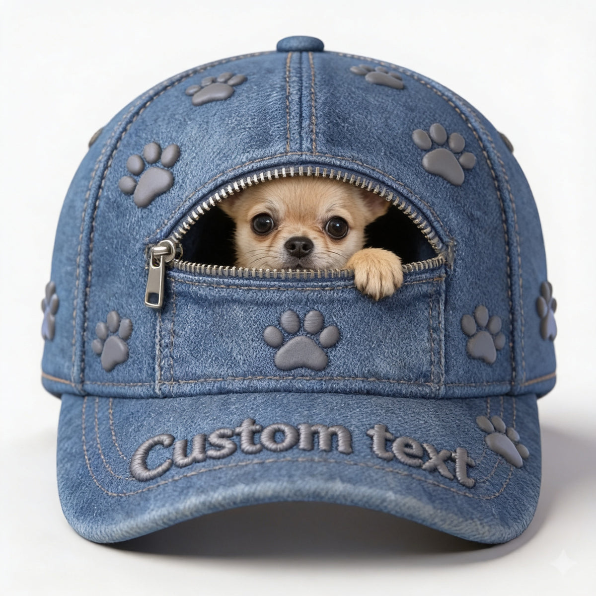 Custom Photo Tiny Chihuahua Puppy Classic Cap Dog Lover Gift