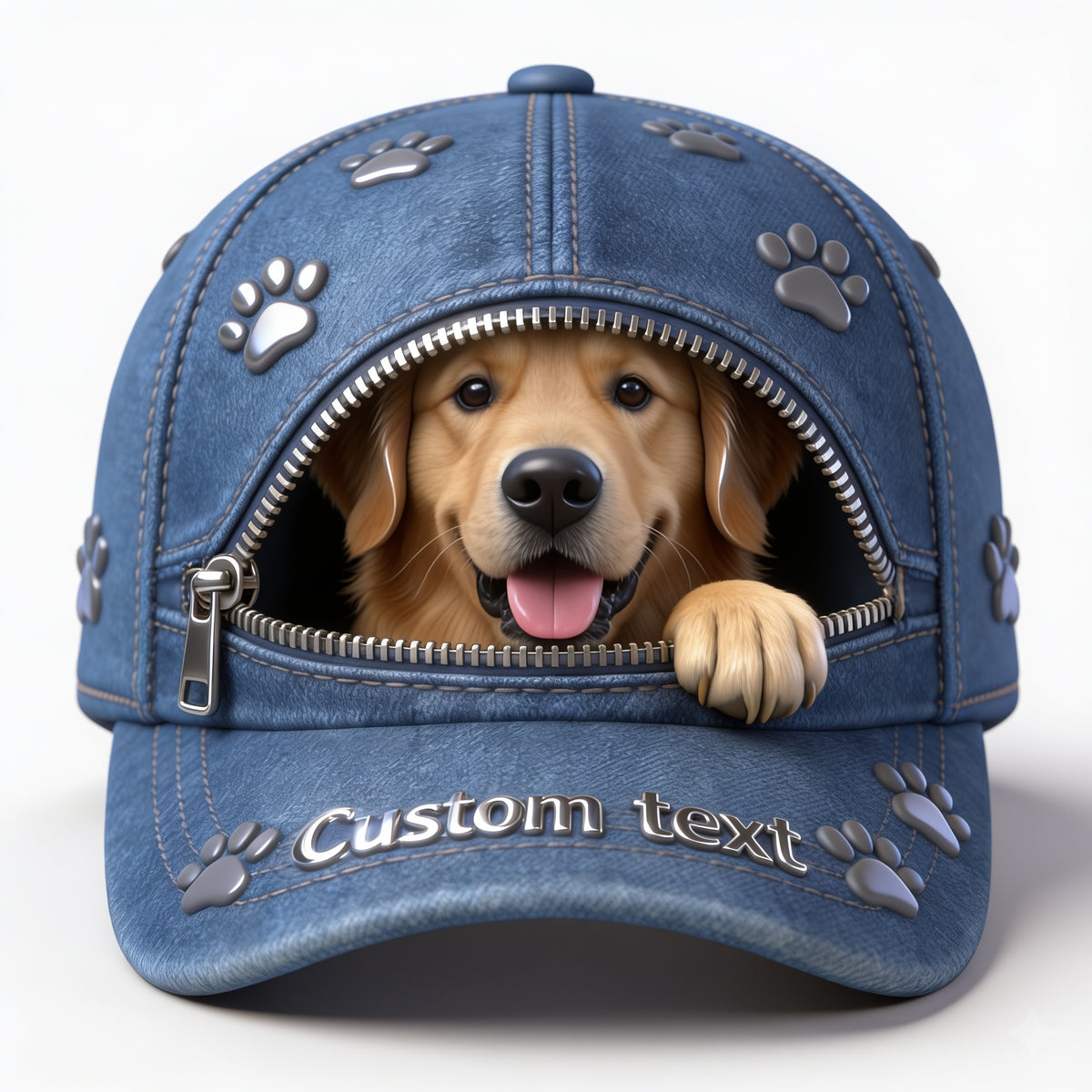 Custom Photo Golden Retriever Puppy Classic Cap Dog Lover Gift