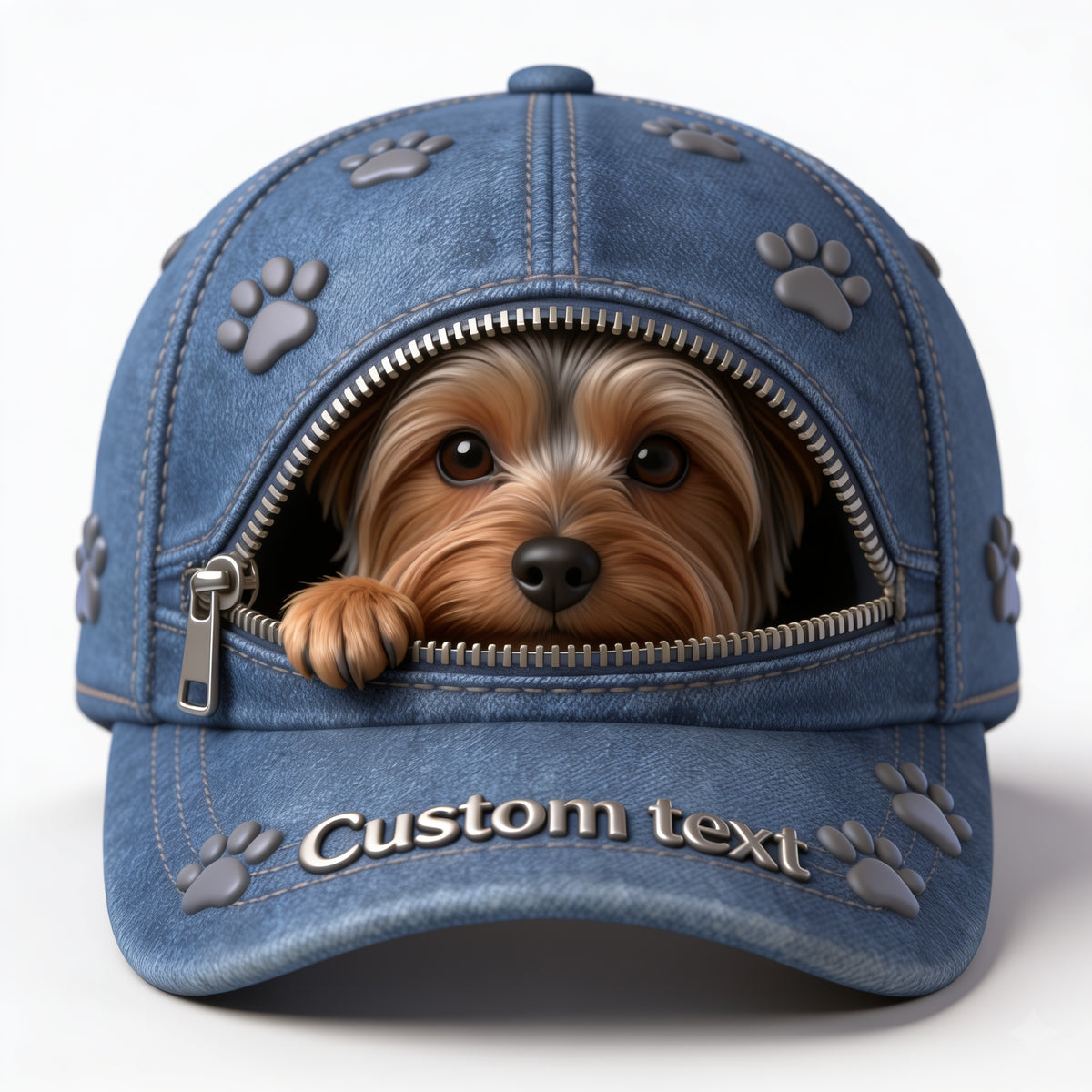 Custom Photo Tiny Yorkshire Terrier Classic Cap Dog Lover Gift