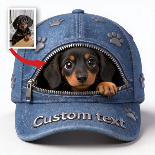 Casquette Classique Personnalisée Mini Teckel Photo Cadeau Amoureux des Chiens