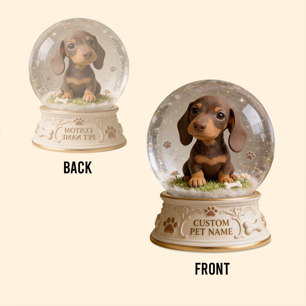 Personalized Curly Fur Poodle Snow Globe Acrylic Plaque Table Decor Dog Lover Gift